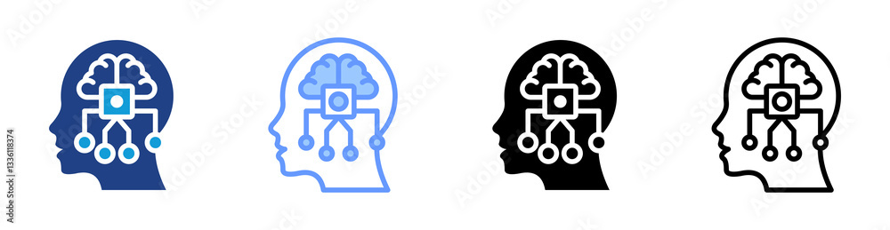 Poster ai icon set multiple style collection