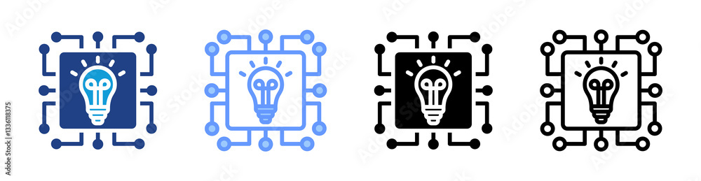 Aufkleber Machine Learning icon set multiple style collection
