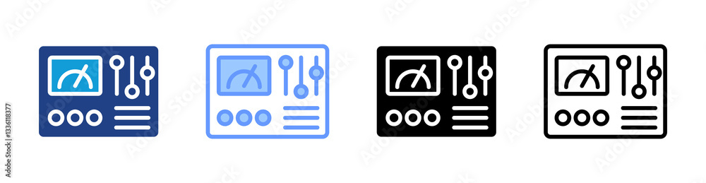 Poster Actuator icon set multiple style collection
