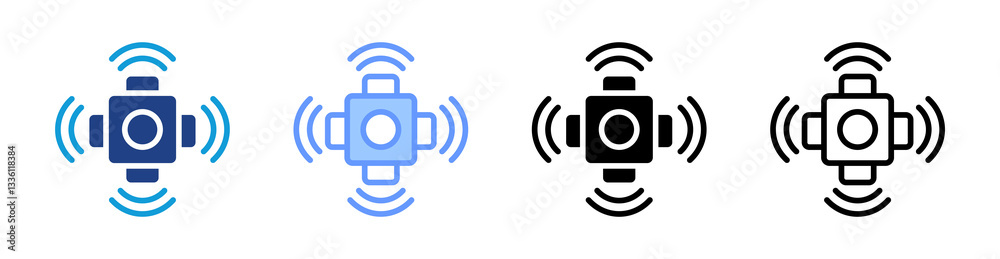Poster Sensor icon set multiple style collection