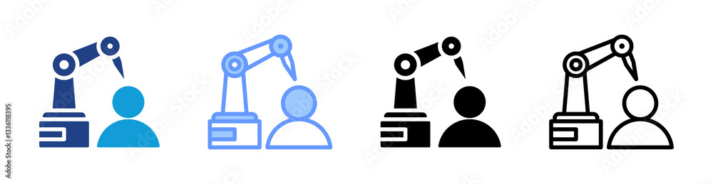 Poster Robotic Engineer icon set multiple style collection