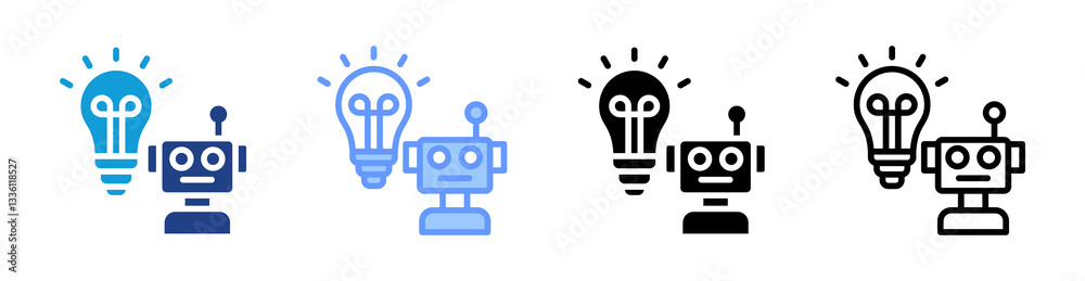 Aufkleber Robotic Solution icon set multiple style collection