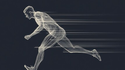 Fototapeta premium Abstract runner in motion, speed, energy.