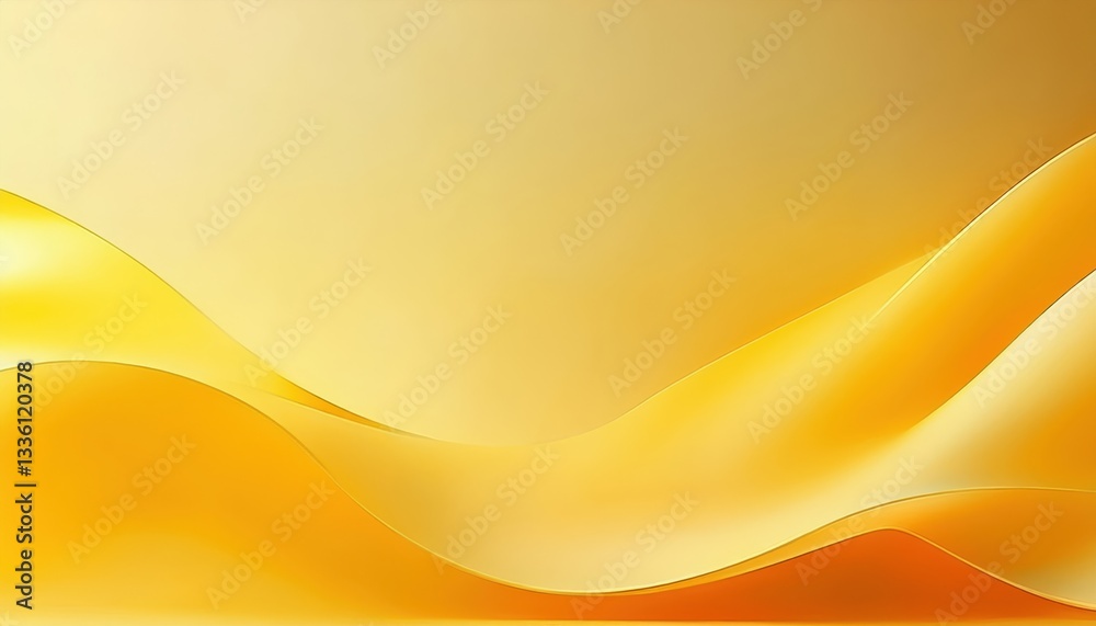 Poster flowing golden abstract waves with soft gradient background, elegant digital design for modern presentation and branding