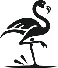 black flamingo vector