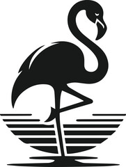 flamingo silhouette vector