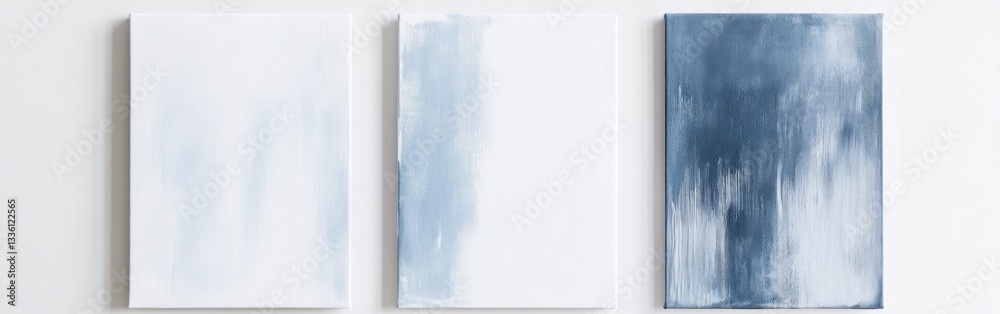 Poster minimalist white canvas artwork featuring delicate abstract shapes and subtle gradients in a serene 