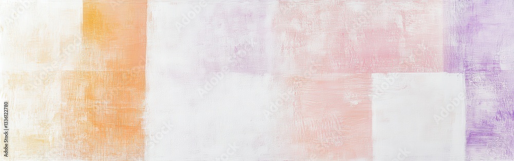 Poster Minimalist composition featuring delicate pencil strokes and soft color washes amidst fragmented shapes in abstract style