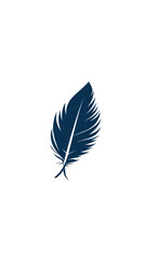 Elegant Minimalist Feather Logo Design in Flat Vector Style for Graphic Projects