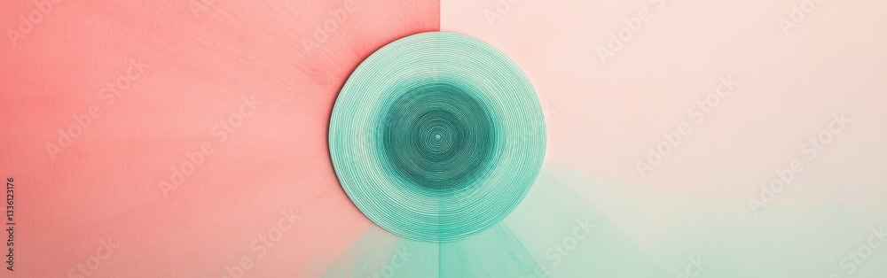 Aufkleber Minimalist pencil strokes creating a soothing circular composition with soft pastel tones in an abstract design