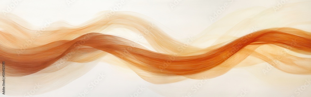 Poster flowing curves of warm earthy pencil strokes create a serene and soothing visual narrative