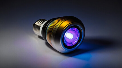 light bulb on black background