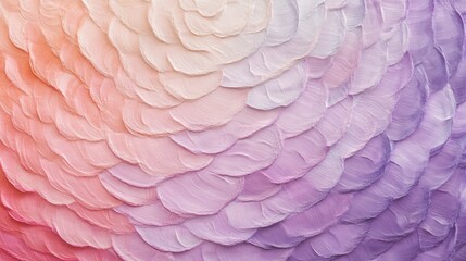 Elegant pastel lavender to coral gradient artwork with soft, layered petals creating a serene visual experience