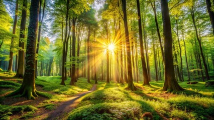 Obraz premium Sunlit Forest Path