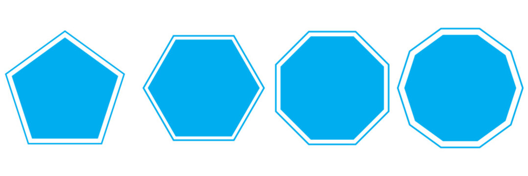 Octagon icon pack. Geometry octagonal eight sided polygon octagon line.  1176