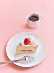 いちごショートケーキとコーヒー