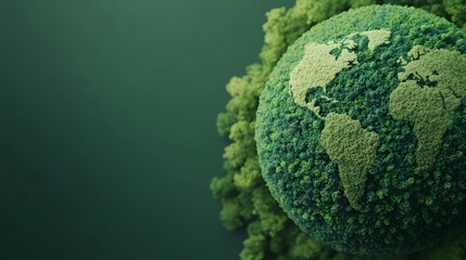 Conceptual Image of Earth Transforming into Lush Greenery, Symbolizing Climate Action and Sustainability