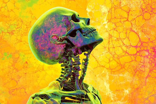 Metaphorical hyperthyroidism feelings of a long-lasting disease. Treatment plan. Chronic disorder - hyperthyroidism: abstract image of well-being. Chronic pain. First aid. Healthcare solut.