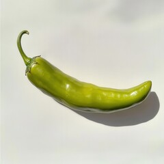Fresh green pepper on a light background showcasing its smooth texture and vibrant color in a kitchen setting
