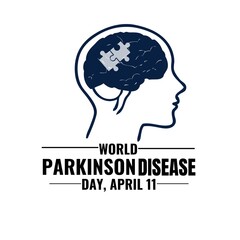 World Parkinson’s Day, observed on April 11, raises awareness of Parkinson’s disease. Vector graphic designs with a blue background symbolize support, hope, and the fight for better treatment 002