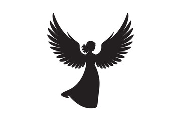 angle wings silhouette vector illustration