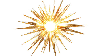 Obraz premium Golden sun rays symbol home decor artwork indoor close up view radiant concept isolated white background
