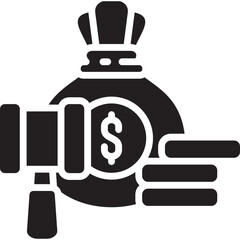 Justice icon in Glyph Style. Simple Vector Design. Simple Vector Glyph Icon