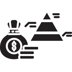 Pyramid icon in Glyph Style. Simple Vector Design. Simple Vector Glyph Icon