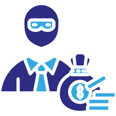 Fraud icon in Glyph Dual Color Style. Simple Vector Design. Simple Vector Glyph Icon