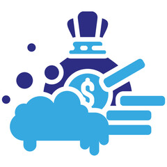 Obraz premium Money Laundering icon in Glyph Dual Color Style. Simple Vector Design. Simple Vector Glyph Icon
