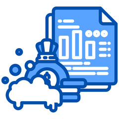 Financial report icon in Blue Color Style. Simple Vector Design. Simple Vector Flat Icon