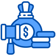 Justice icon in Blue Color Style. Simple Vector Design. Simple Vector Flat Icon