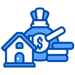 Asset icon in Blue Color Style. Simple Vector Design. Simple Vector Flat Icon