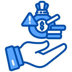 Corruption icon in Blue Color Style. Simple Vector Design. Simple Vector Flat Icon