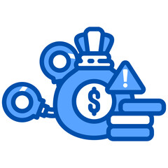 Handcuffs icon in Blue Color Style. Simple Vector Design. Simple Vector Flat Icon