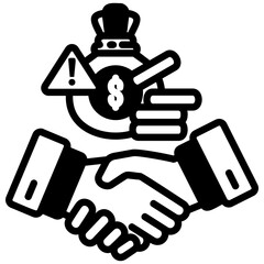 Bribery icon in Mix Filled Style. Simple Vector Design. Simple Vector Outline Filled Icon