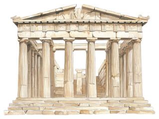 Fototapeta premium PNG An ancient greek Parthenon architecture parthenon building worship.