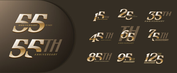 set of anniversary logo for celebration moment, company profile, booklet, leaflet, magazine, brochure, web, invitation or greeting card