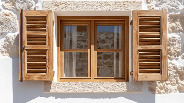 Fototapeta Vintage Wooden Window Shutters