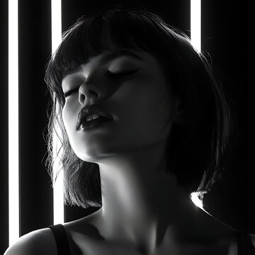 balck and white portrait of a woman