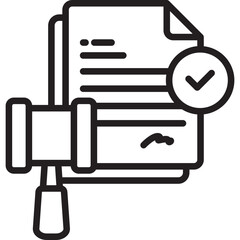 Law icon in Outline Style. Simple Vector Design. Simple Vector Outline Icon