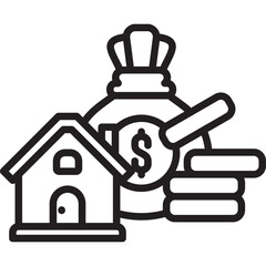 Asset icon in Outline Style. Simple Vector Design. Simple Vector Outline Icon