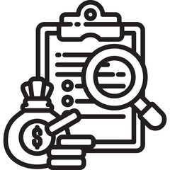 Audit icon in Outline Style. Simple Vector Design. Simple Vector Outline Icon