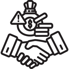 Bribery icon in Outline Style. Simple Vector Design. Simple Vector Outline Icon