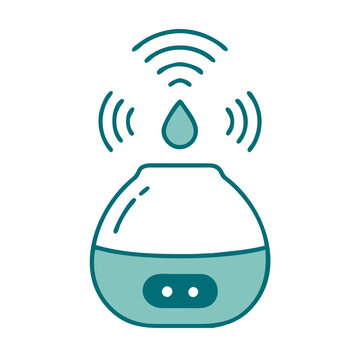 teal essential oil diffuser emitting vapor clip art preview