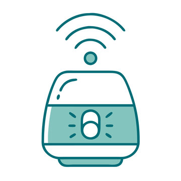 teal smart speaker emitting wifi signal clip art preview