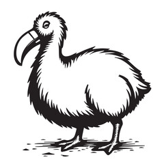 Friendly Dodo Bird Drawing with Big Eyes and a Funny Beak, Perfect for Storybooks and Cute Animal Designs   © Dishari Team