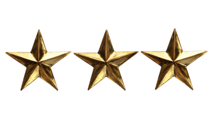 Set of Golden Decorative Stars in Various Shapes and Designs for Holiday and Festive Decor, Suitable for Home, Party, or Event Styling and Creative Projects isolated on white background