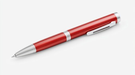 Vibrant red pen with sleek silver tip reliable writing companion for office and school