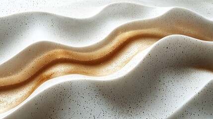 Elegant flowing abstract texture with white waves and golden accents for modern design projects